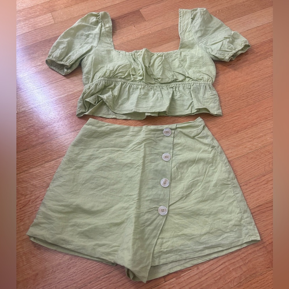 Two Piece Linen Set Both Xs Lulus - image 1